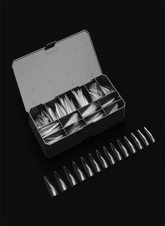 APRÉS Apres Gel-X Sculpted Box of Nail Tips, 14 Sizes 00-9, Soft Gel Tip Box (210pcs) (Sculpted Stiletto Extra Extra Long, 210) - Image 4